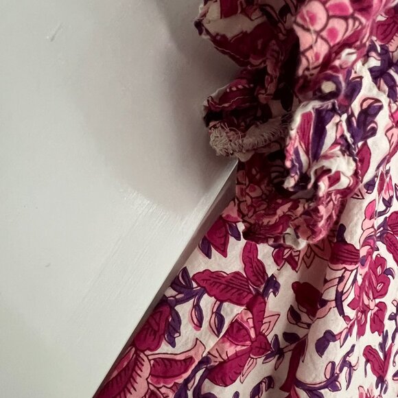 Evereve Ari Ruffle Collar Floral Print Blouse  SZ Small NEVER WORN - Picture 13 of 16